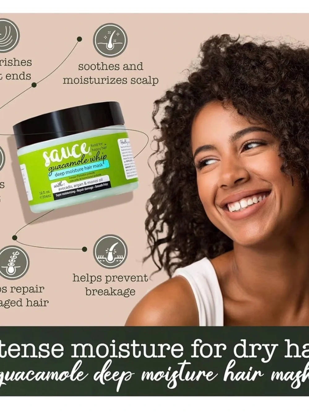 SAUCE - Deep Conditioning Hair Mask, Guacamole Whip +  Firming Face Mask - NEW